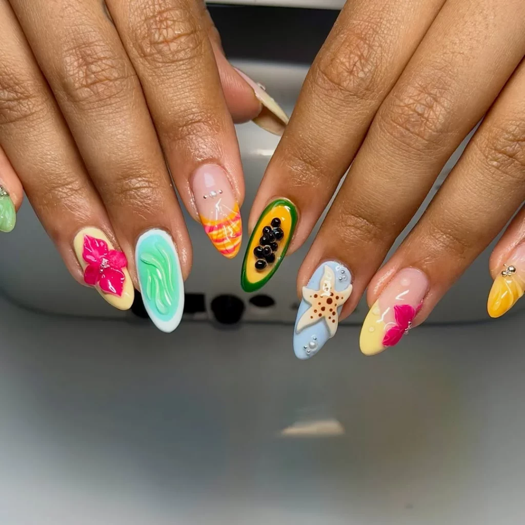 Summer Vacation Nails 2026: Trendy Beach, Almond & Simple Nail Ideas